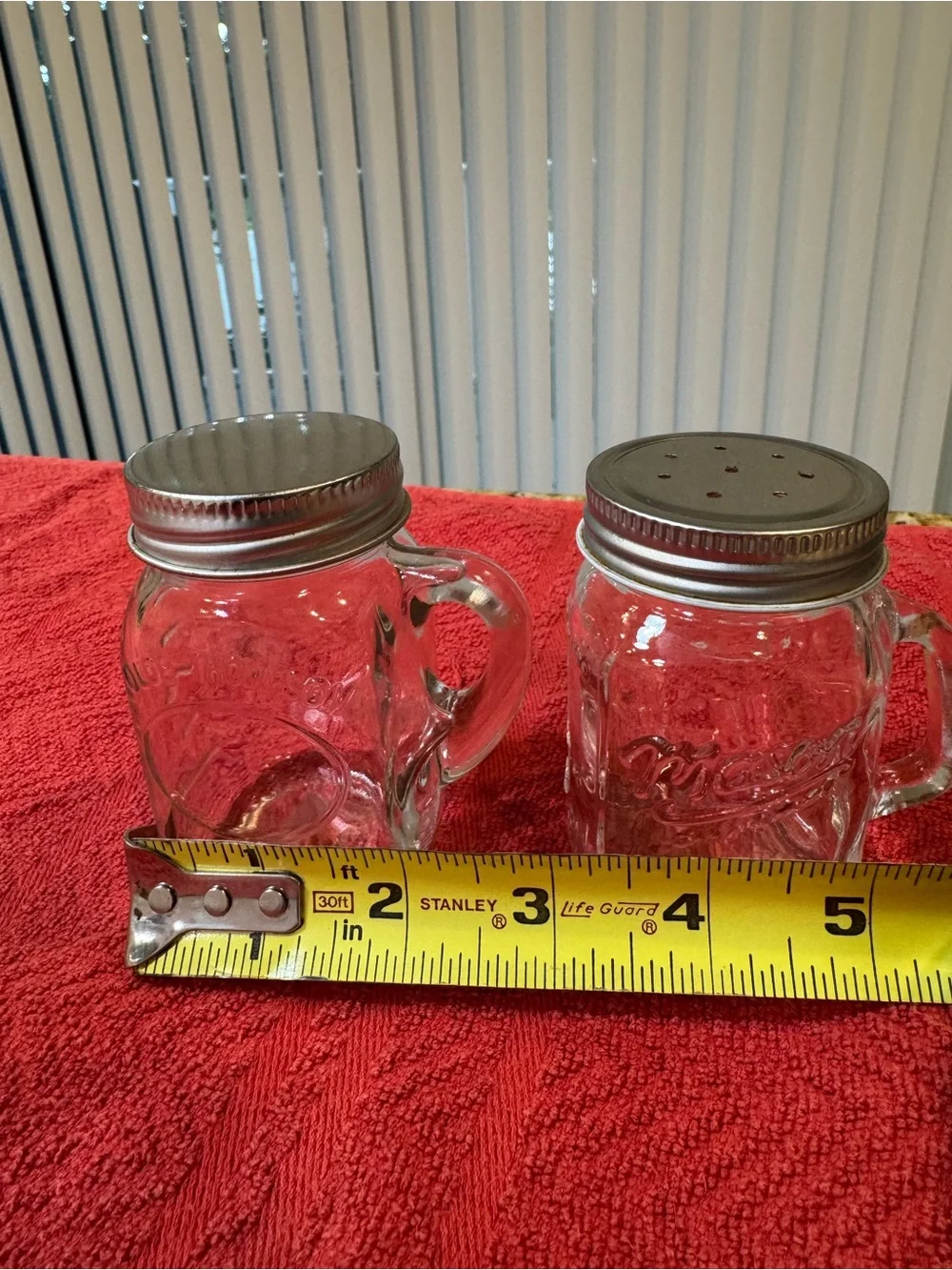 9 Clear Glass Mason Seasoning with 2 Silver Metal Shaker Lids - Clear & Silver